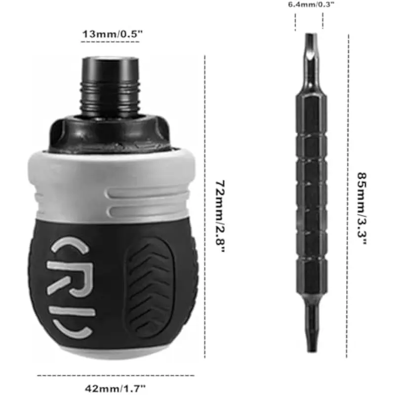 12-in-1 Short Ratcheting Screwdriver Set, Magnetic Multi-Bit Stubby Screwdriver with CR-V Bits for Home Repair & DIY