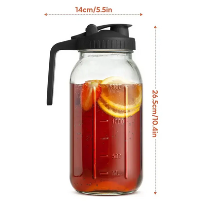 3-Pack 64oz Glass Water Bottles with Lids & Straws – Large Wide-Mouth Leak-Proof Drinkware for Iced Coffee & Beverages