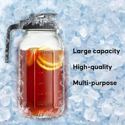 3-Pack 64oz Glass Water Bottles with Lids & Straws – Large Wide-Mouth Leak-Proof Drinkware for Iced Coffee & Beverages