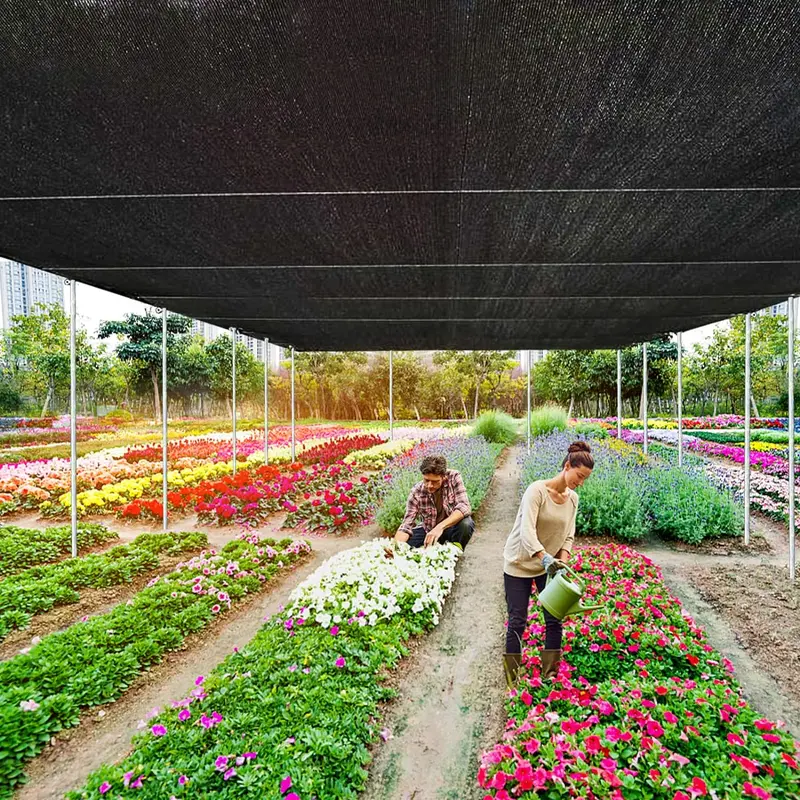 90% Blackout Shade Cloth, 10 x 13 FT UV-Resistant Mesh Shade Net with Reinforced Rivets for Patio, Garden, Camping & Greenhouse