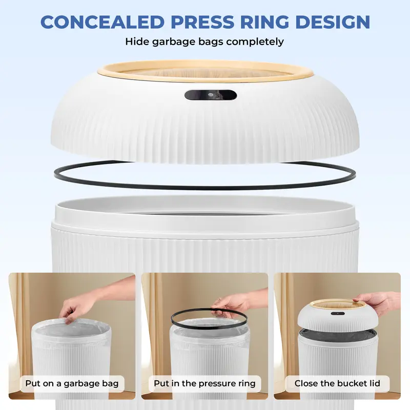 Smart Touchless Trash Can – Automatic Motion Sensor Waste Bin, Nordic Style for Bathroom & Kitchen