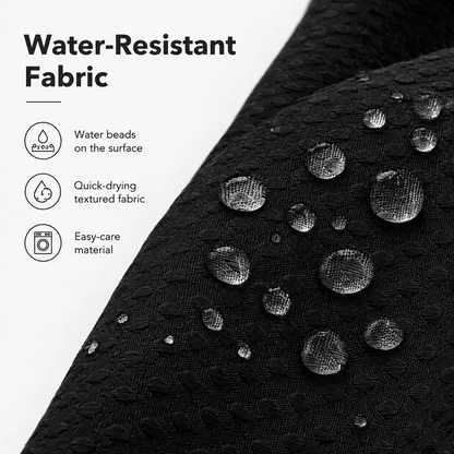 Double-Layer Waffle Shower Curtain – Waterproof Snap-In Liner & Washable White Outer Curtain, 72" × 75"